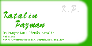 katalin pazman business card